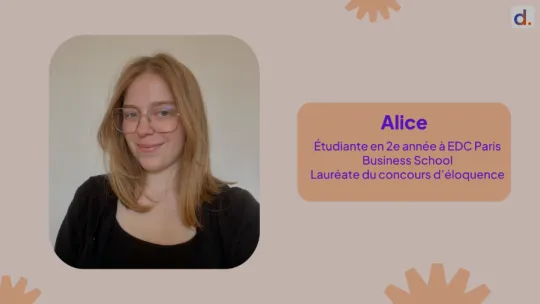“Une victoire valorisante” : rencontre avec Alice, 19 ans, lauréate du concours d’éloquence de l’EDC Paris Business School