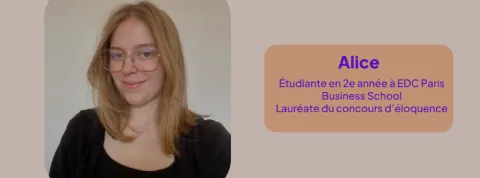 “Une victoire valorisante” : rencontre avec Alice, 19 ans, lauréate du concours d’éloquence de l’EDC Paris Business School