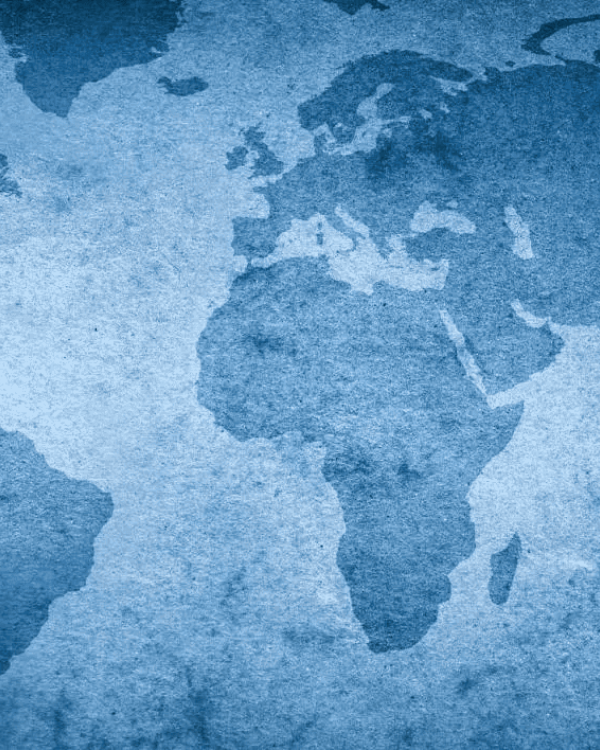 map of the world in blue