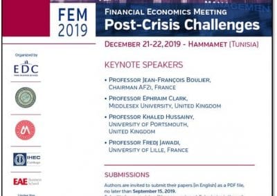 Meeting : Financial Economics Meeting: Post- Crisis Challenges (FEM-2019)