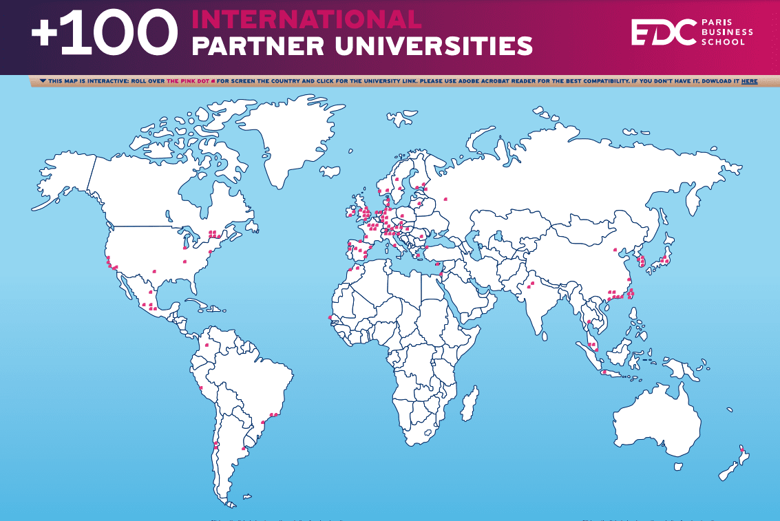 edc paris business school partner map