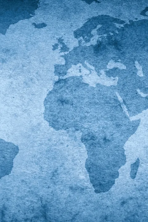 map of the world in blue